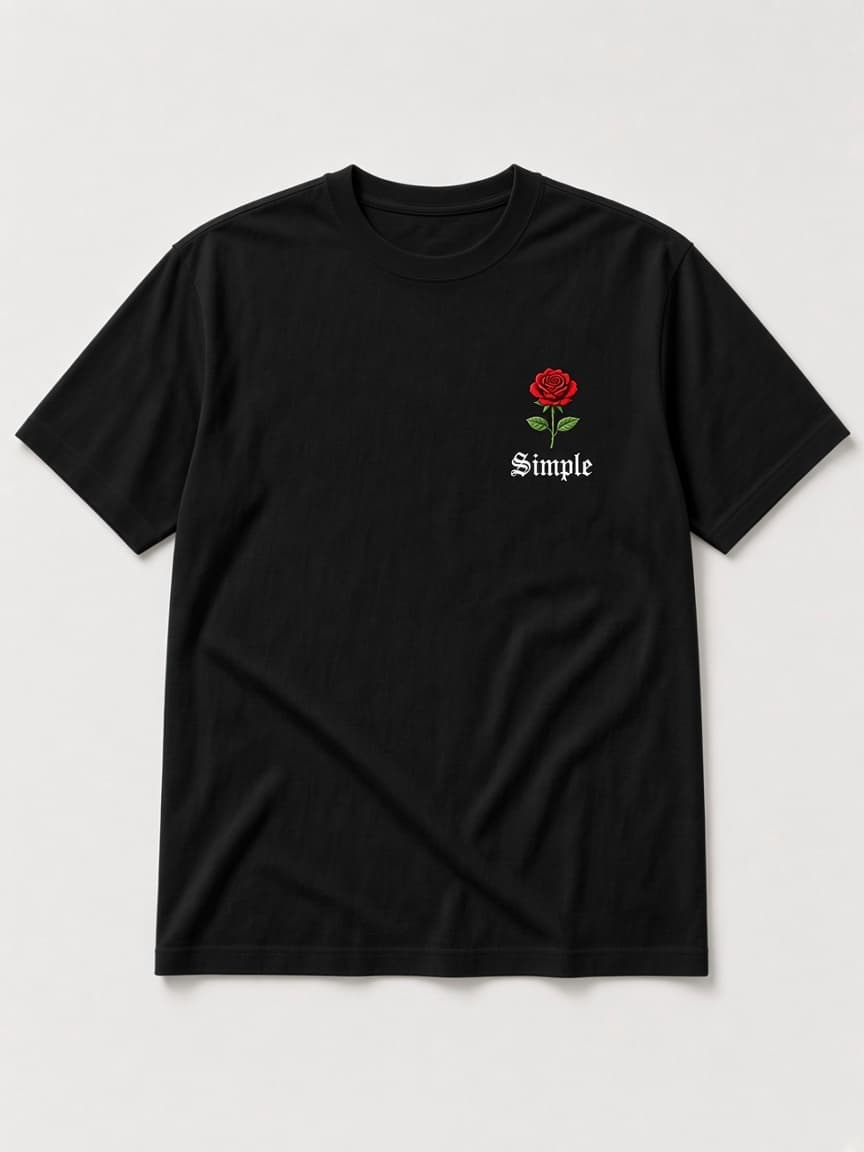 Rose Tee in Black, front