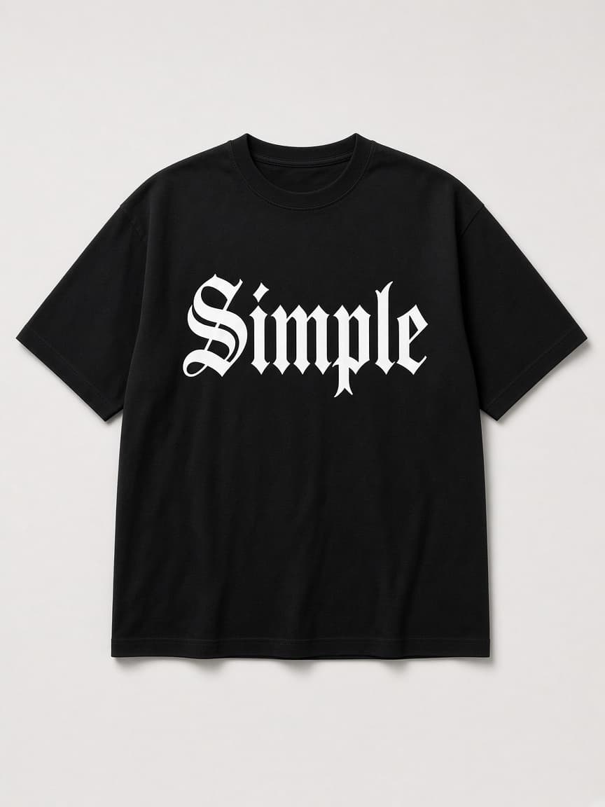 Simple Mark Tee in Black, front
