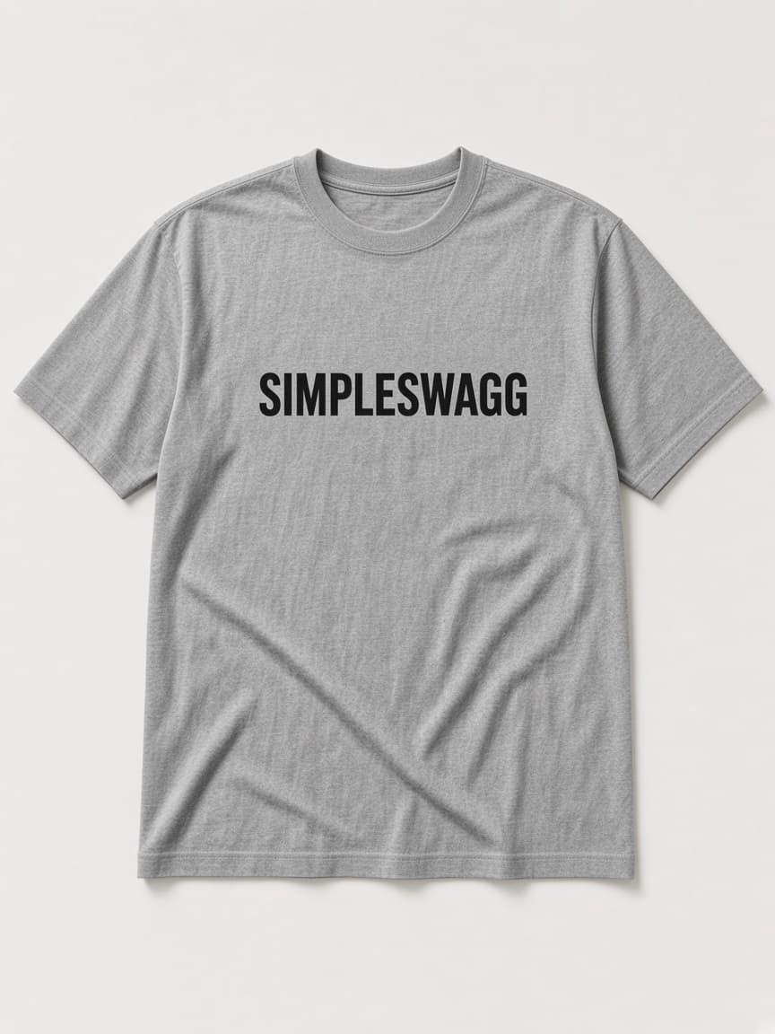 Wordmark Tee in Heather Grey, front