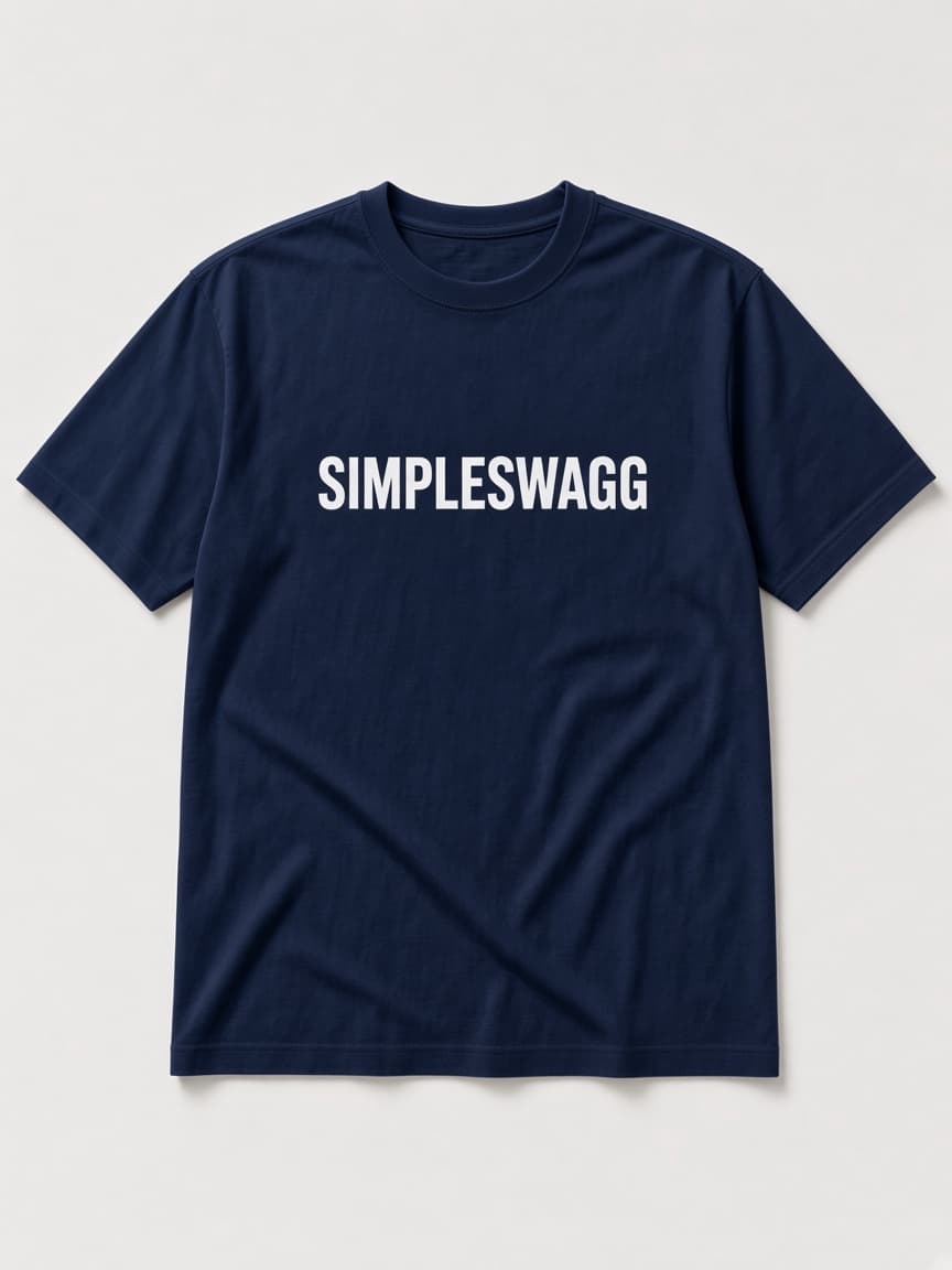 Wordmark Tee in Navy, front