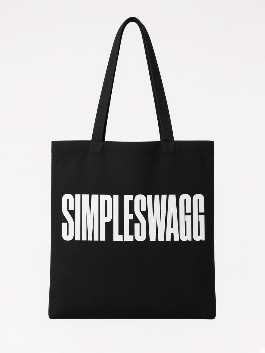 Wordmark Tote in Black, front
